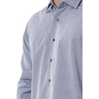 Bagutta Men's Stretch Cotton Point Collar Dress Shirt – Grey – Dress Shirt | GUOCALI – view 3