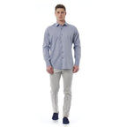 Bagutta Men's Stretch Cotton Point Collar Dress Shirt – Grey – Dress Shirt | GUOCALI – view 5