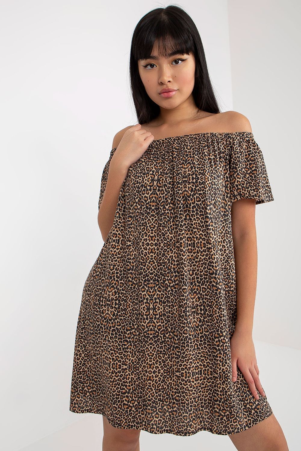 Bardot Neckline Summer Dress – Loose Fit, Short Sleeves | GUOCALI