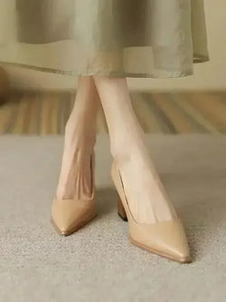 Block Heel Women Pumps - Guocali
