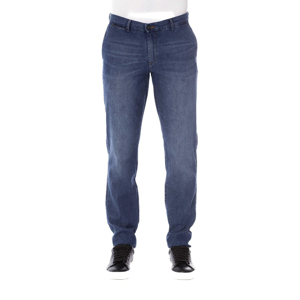 Casual Men Jeans – Mid Rise Zipper Front -Guocali
