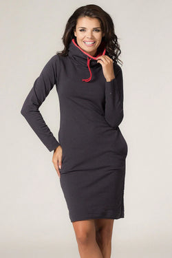 Casual Turtleneck Long Sleeves Day Dress