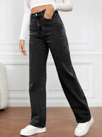 Casual Women Jeans – High-Waist Flat Front -Guocali