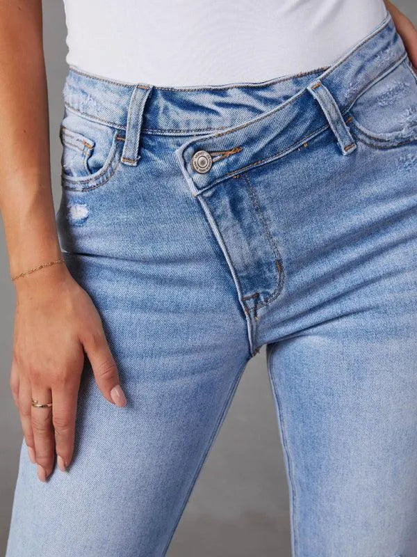 Casual Women Jeans – High-Waist Relaxed Fit -Guocali