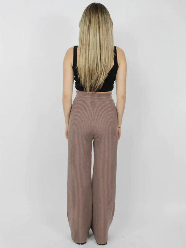 Casual Women's Trousers – High Rise Drawstring Fit -Guocali