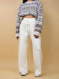Casual Women's Trousers – High Rise Drawstring Fit -Guocali