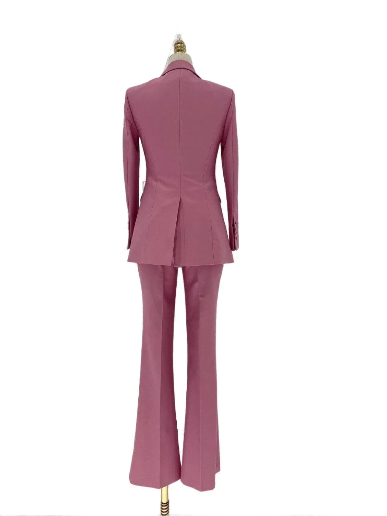 Chic Elegant Professional Women's Pant Suit - Solid Single-Breasted