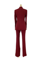 Chic, Elegant Women's Pant Suit - Solid One-Button