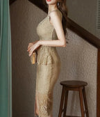 Chic Ruffled Ladies Party Dress -Guocali