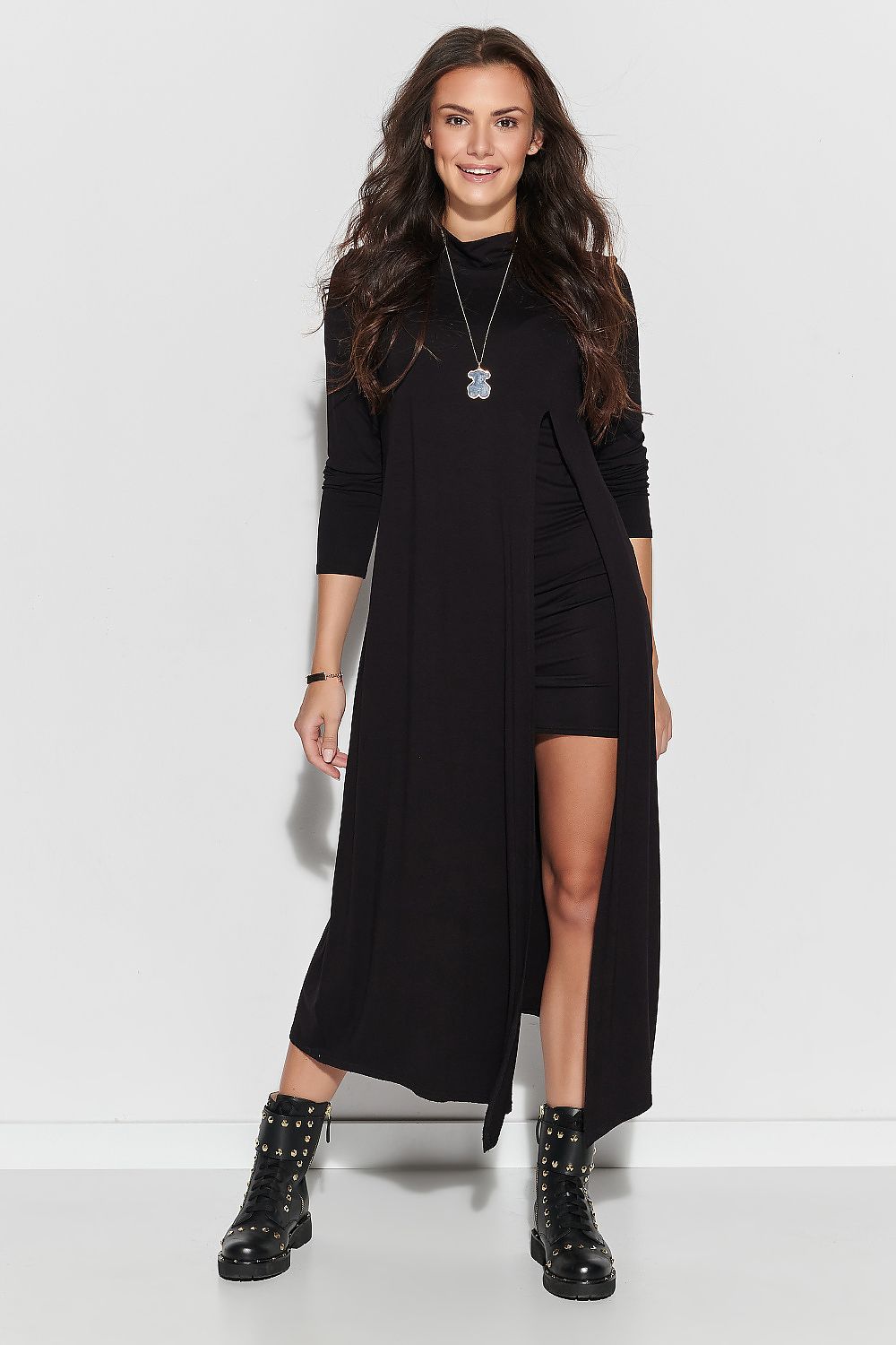 chic solid classic long sleeves mini day dress – Daydress | GUOCALI