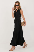 chic solid lapel collar sleeveless maxi day dress – Daydress | GUOCALI – view 8