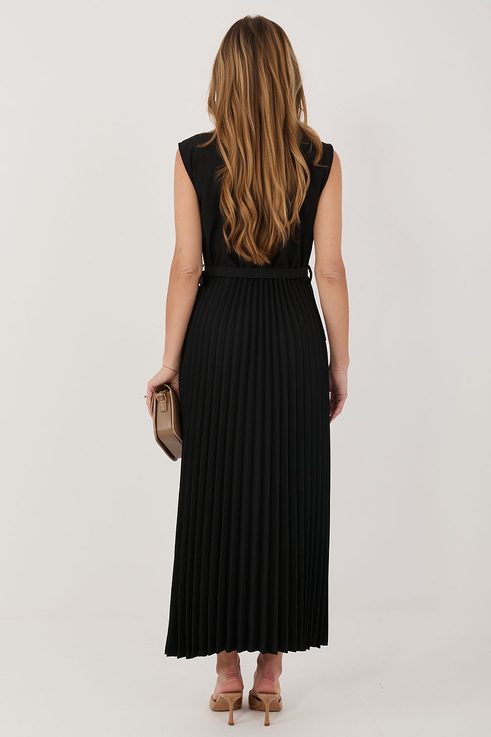 chic solid lapel collar sleeveless maxi day dress – Daydress | GUOCALI – view 9