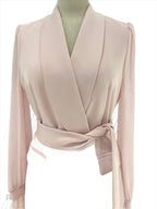 Chic Women's Pant Suit - Solid Double-Breasted