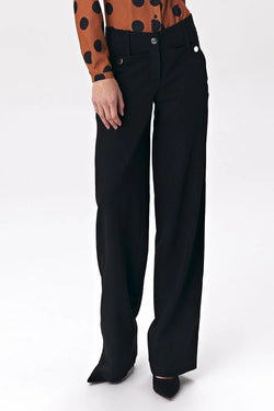 Chic Women Wide-Leg Pants – High-Rise Button Front - Guocali