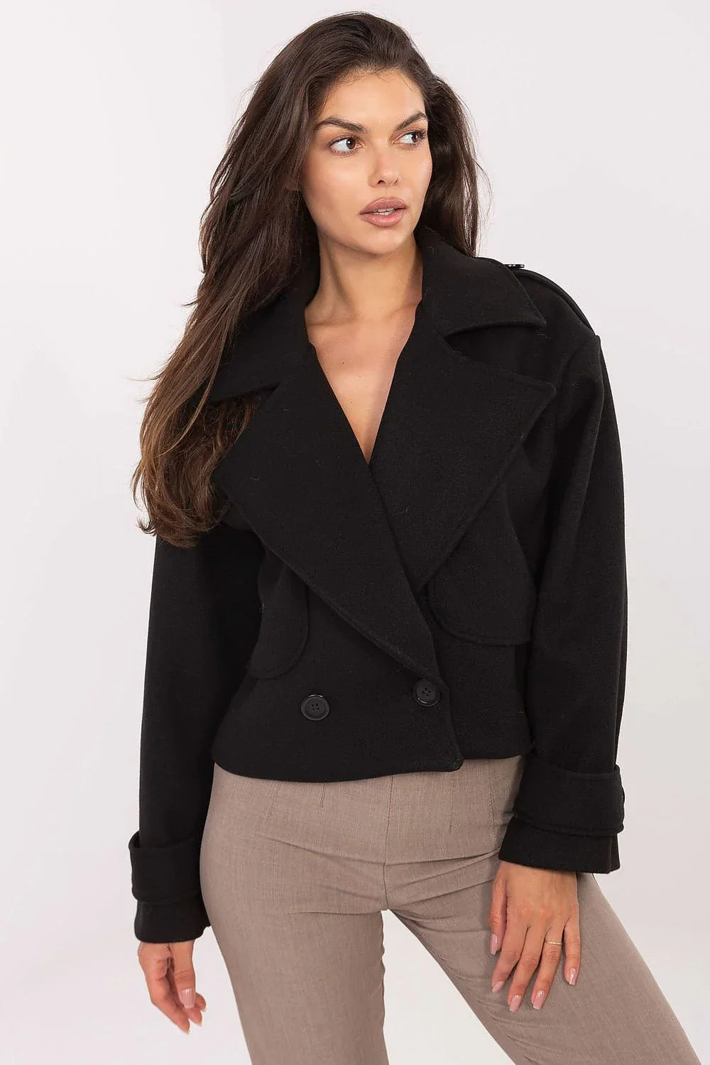 Women's Cropped Coat - With Lining Chic, Elegant, Casual