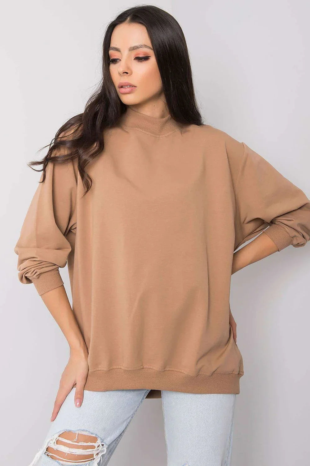 Women's Sweatshirt - Mock-Neck With Regular Fit