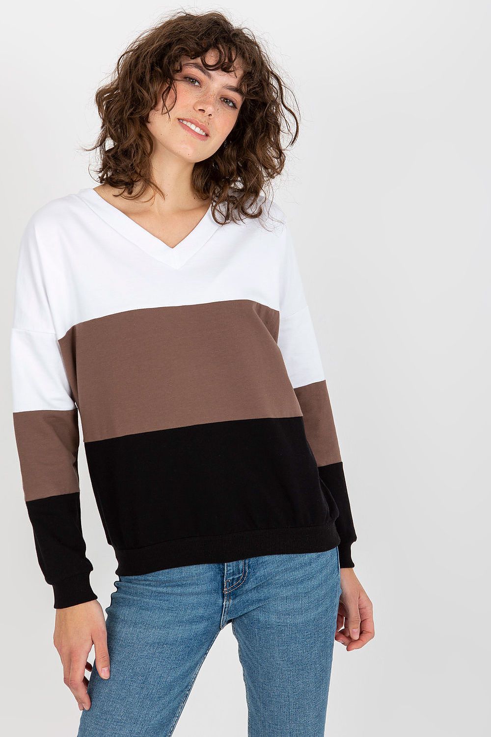 Women's Sweatshirt - V-Neck With Regular Fit