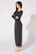 Elegant Cowl Neck Long Sleeves Evening Dress