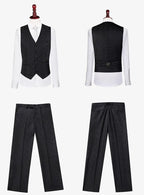 Elegant Men’s Suit - Jacquard Double-Breasted