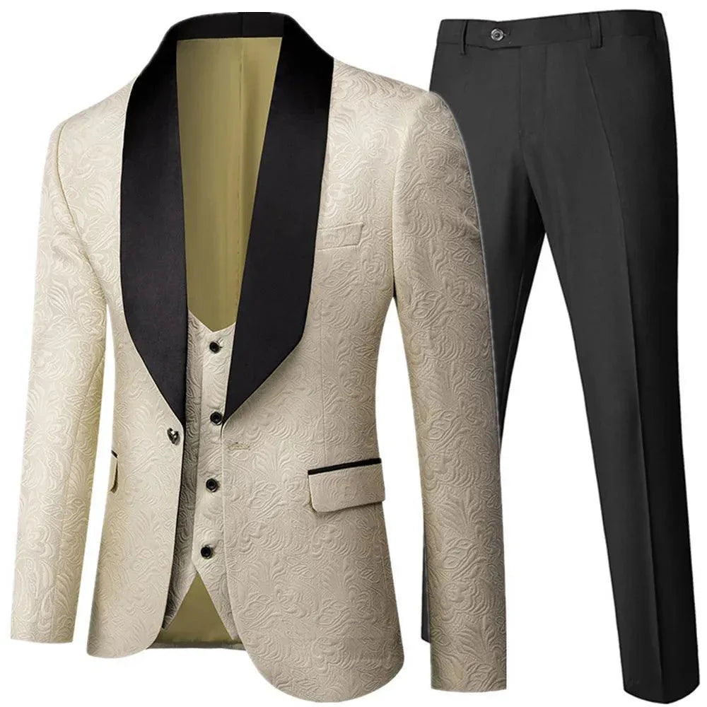 Elegant Men’s Tuxedo Suit - Texture Single-Breasted