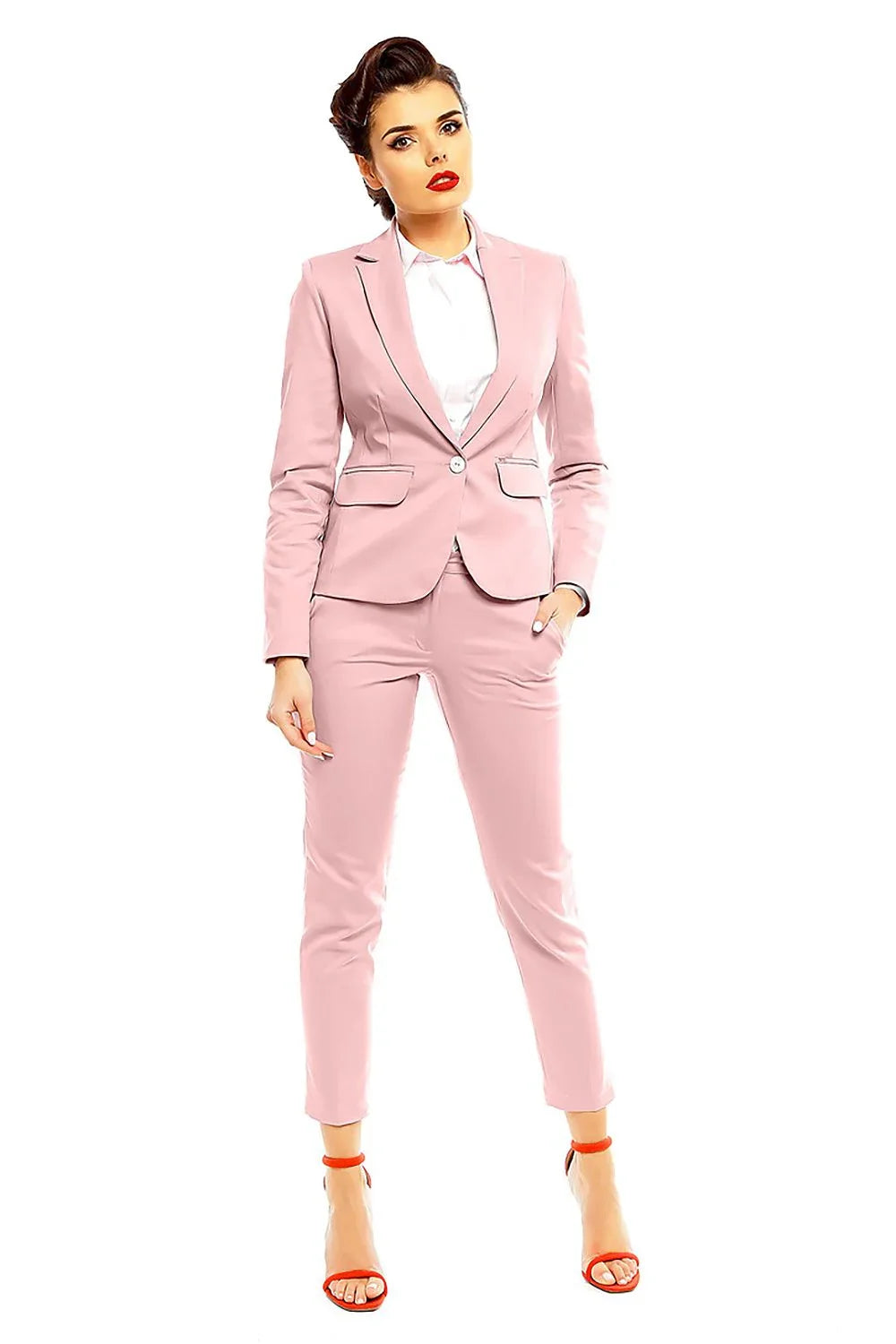 Elegant Women Cropped Pants – High-Rise Slim Fit -Guocali