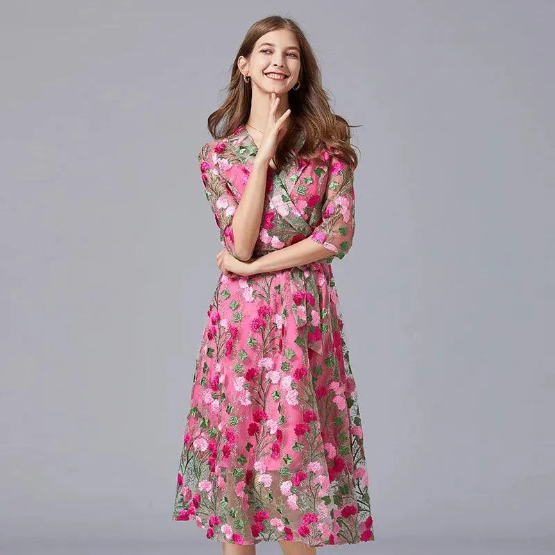 Elegant Women's Lace Dress – Formal Evening & Cocktail Dress -Guocali