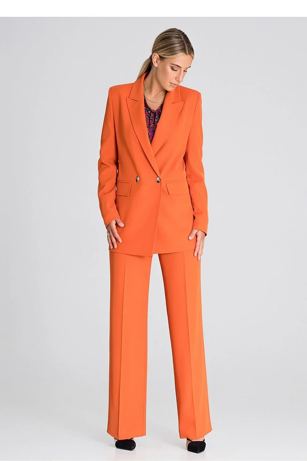 Elegant Women Trousers – High-Rise Pleated Comfort -Guocali
