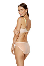 Embroidered Bra Beige Cotton Support - Guocali
