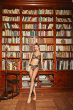 Embroidered Bra Black Tulle Support - Guocali