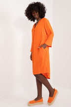 Everyday Oversized V-Neck Dress – Lightweight Viscose, Below-Knee | GUOCALI – view 2