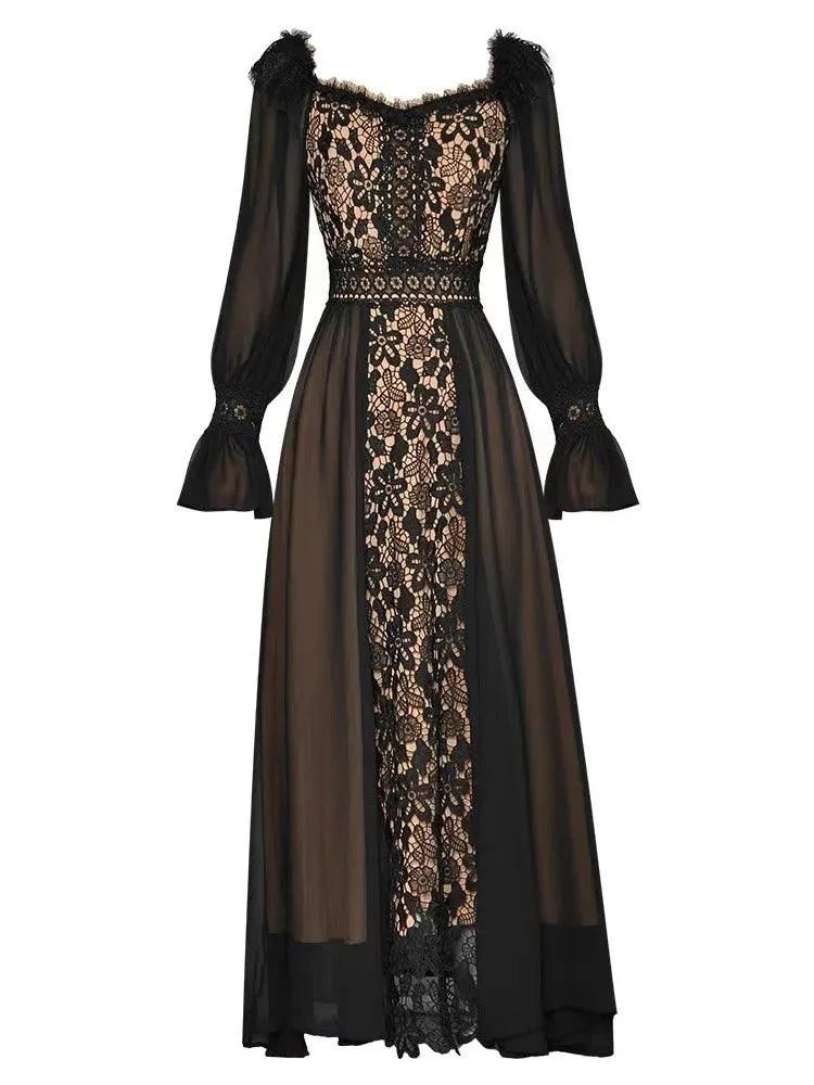 Fairy Style Lace Hollowed Out Party Dress -Guocali