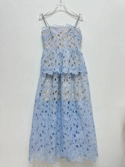 Fairy Style Lace Splice Dress Set - Guocali