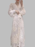 Fairy Style V-Neck Embroidered Dress -Guocali