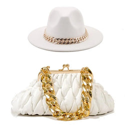 Fedora Hat And Handbag - 2-Piece Luxury Accessories - Guocali