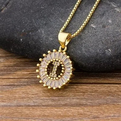 Initial Letter Pendant Necklace - Charm Jewelry -Guocali