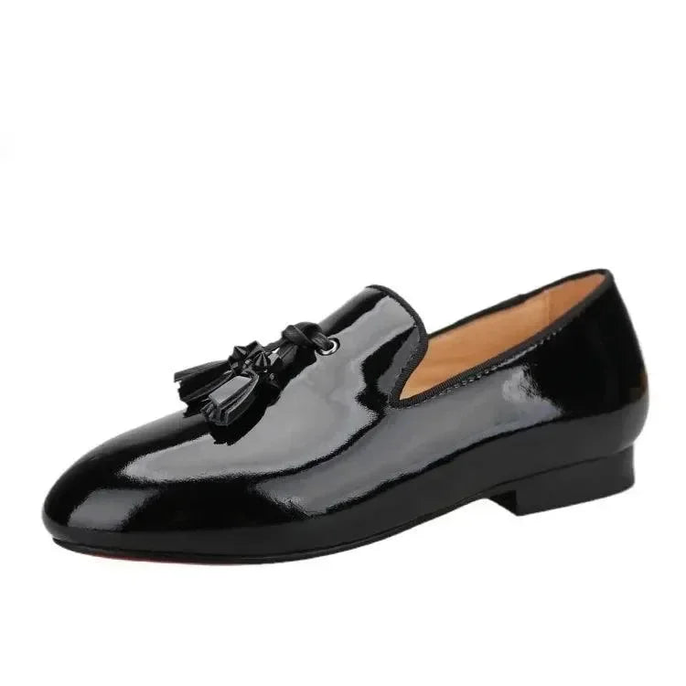 Kids Tassel Dress Loafers - Slip-On Flat Formal Dress Shoes