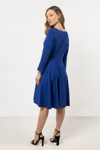Knee Length Dress – Boat Neck, A-Line – Daydress | GUOCALI – view 14