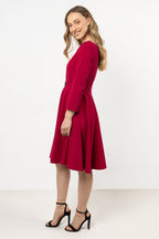 Knee Length Dress – Boat Neck, A-Line – Daydress | GUOCALI – view 7