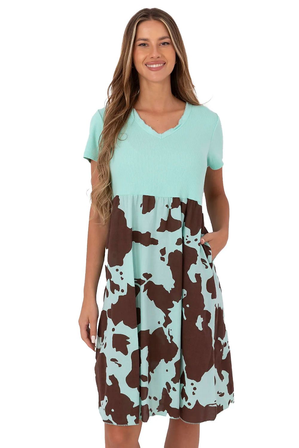 Knee Length Dress – Sweetheart Neck, Fit-and-Flare, Animal Print – Daydress | GUOCALI