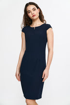 Knee-Length Pencil Dress – Cap Sleeves, Round Neck – Pencil Dress | GUOCALI
