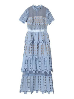 Lace Patchwork Backless Party Dress - Guocali