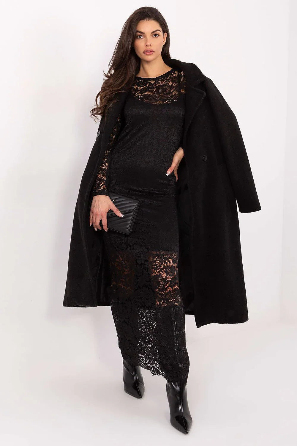 Long Sleeve Lace Maxi Dress Elegant Style - Guocali