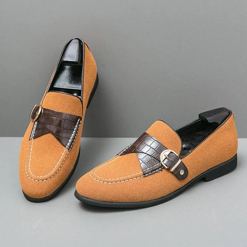 Men Casual Slipper Dress Loafers - Slip-On, Buckles Formal Dress Shoes