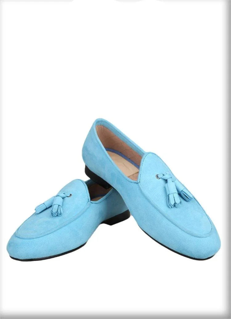 Men Casual Tassel Dress Loafers - Slip-On Flat Formal Dress Shoes