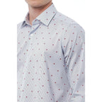 Men Cotton Long Sleeves Regular Fit Dress Shirt – Stretchable, Red