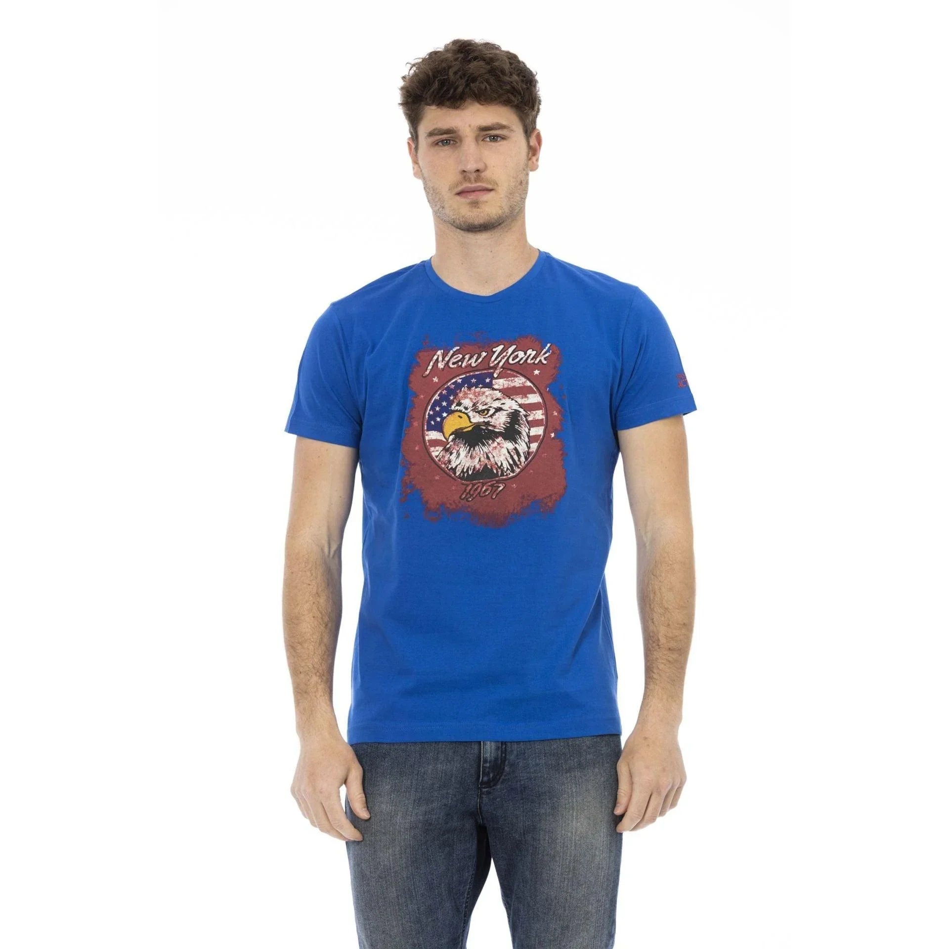 Men Crew-Neck Short-Sleeves T-Shirt – Breathable - Navy, Blue -Guocali