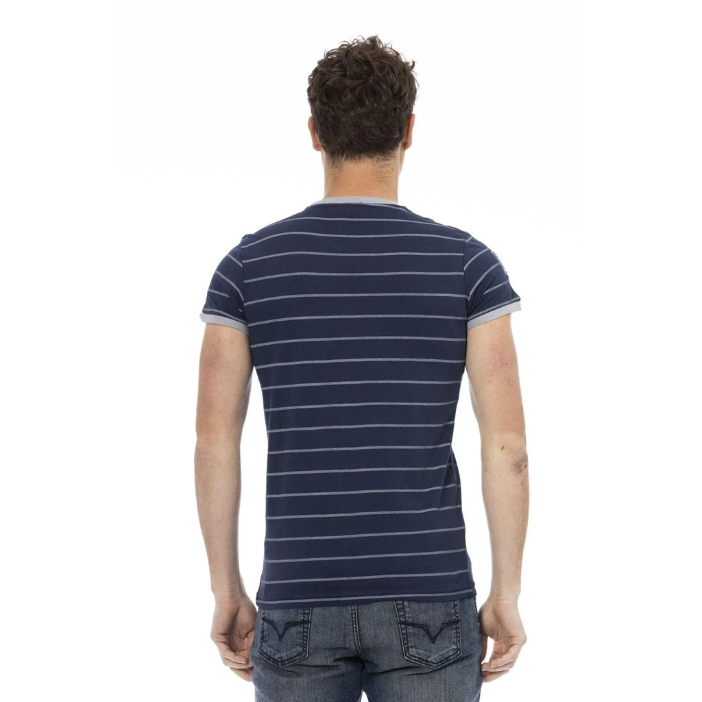 Men Crew-Neck Short-Sleeves T-Shirt – Lightweight - Navy -Guocali
