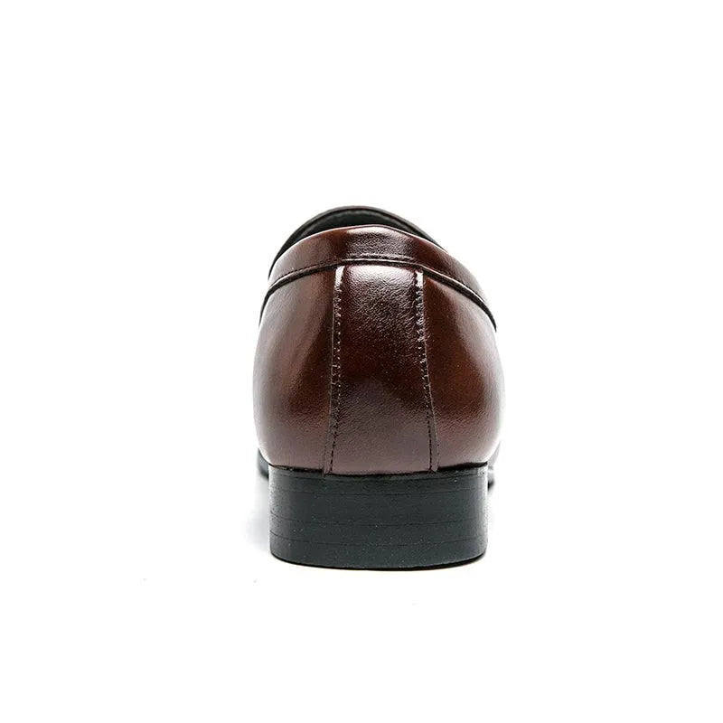 Men Horse Bit Dress Loafers - Slip-On Formal Dress Shoes