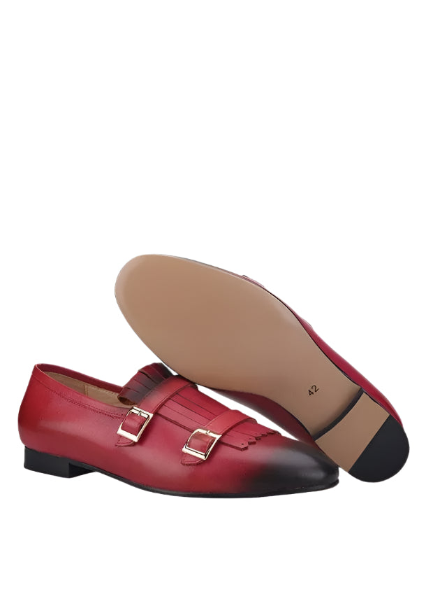 Men Kiltie Dress Loafers - Buckles, Straps Monk Strap Formal Dress Shoes