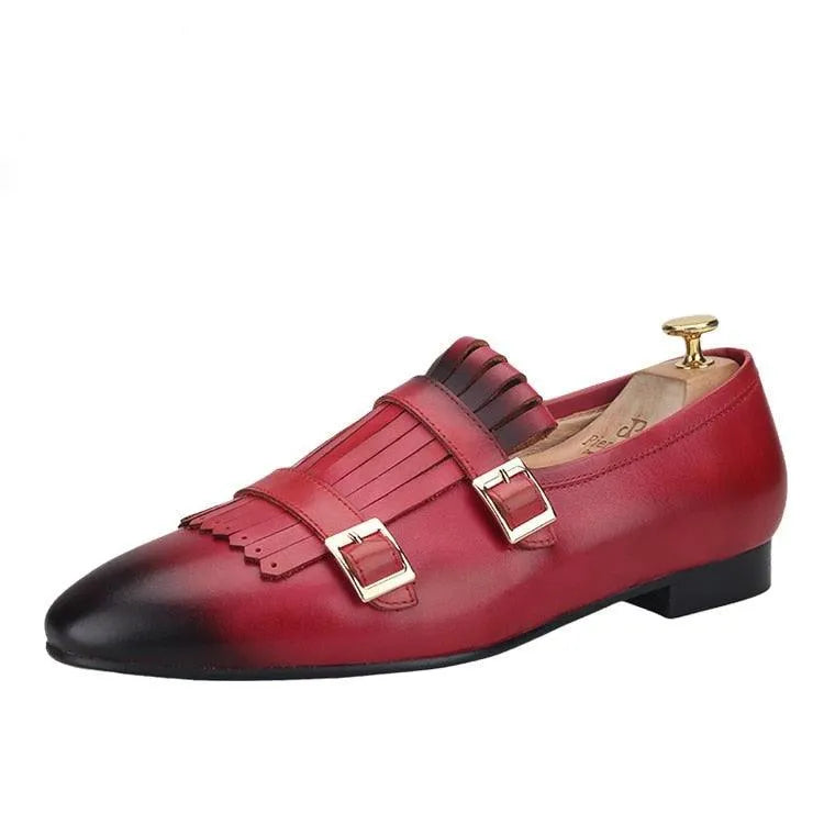 Men Kiltie Dress Loafers - Buckles, Straps Monk Strap Formal Dress Shoes